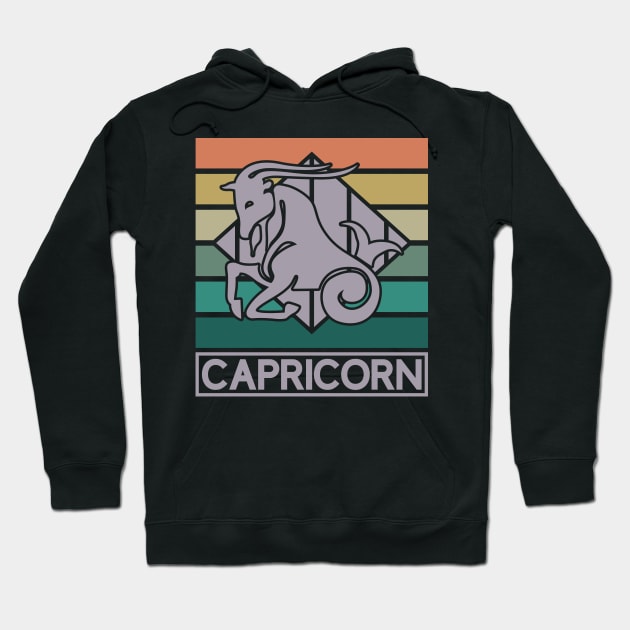 Capricorn Vintage Zodiac Hoodie by GrafDot